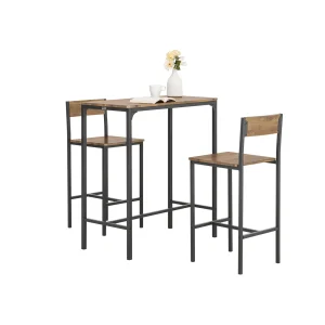 SoBuy OGT03 Bar Set-1 Bar Table and 2 Stools, 3 Pieces Home Kitchen Breakfast Bar Set Furniture Dining Set