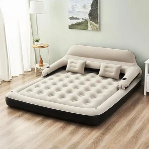 Inflatable Double Sofa Bed with Pillows, Air Mattress, Portable Sleeping Mat, Outdoor and Indoor Use
