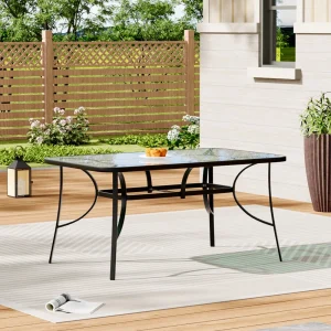 【Breeins】Tempered Glass Outdoor Coffee Table with Parasol Hole