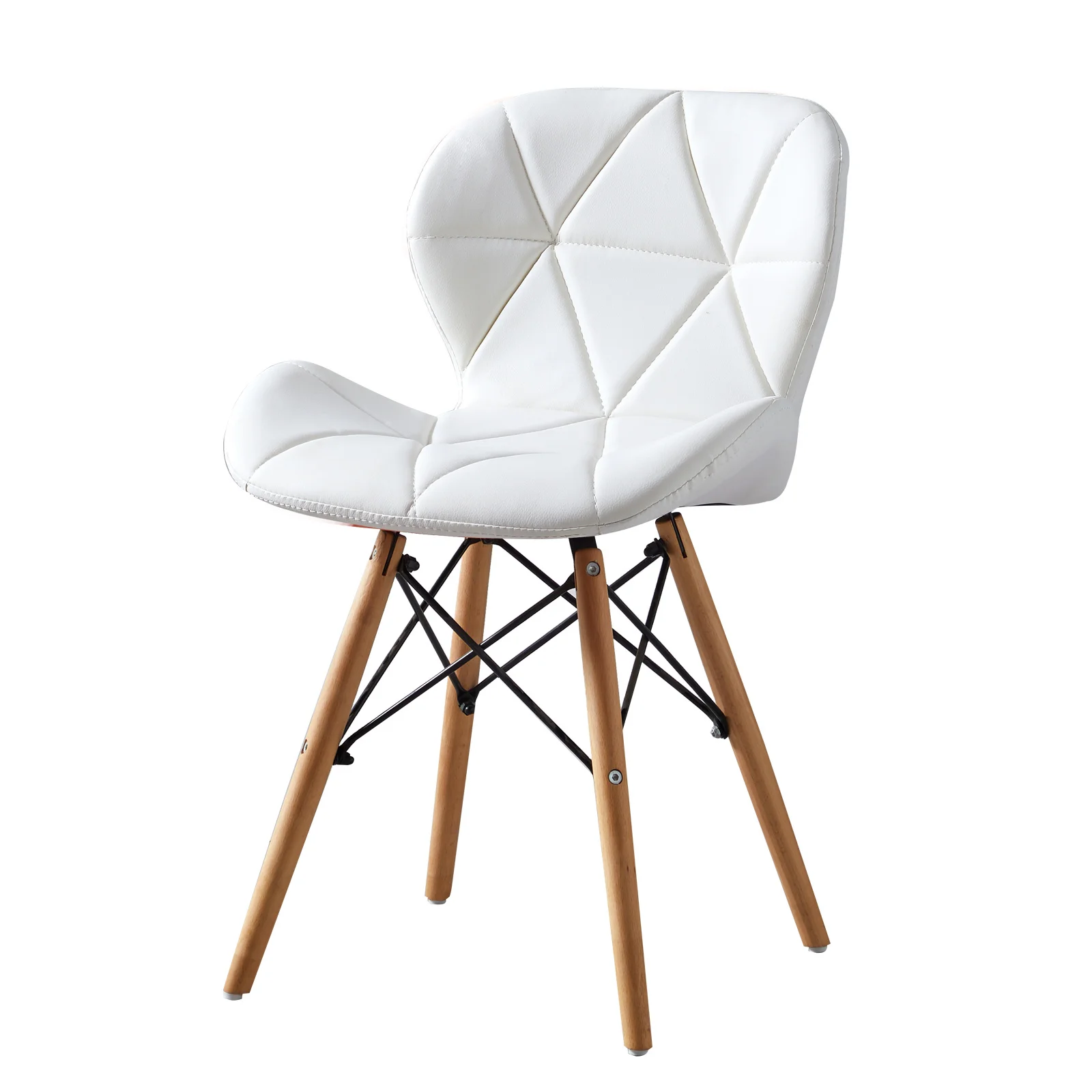 MOF Set of 2 Modern Upholstered Dining Chair - Mid-Century Accent Chair with Padded Seat, Wood Legs & Metal Frame, Ergonomic - Image 3