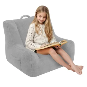 Kids Bean Bag Chairs, Toddler Comfy Beanbag Sofa with Filling, Plush Child Bean Bags Couch for Girl Boy Reading, 60 x 55 x 55cm