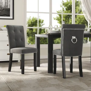 Modern Velvet Dining Chair Dining Room Furniture With Nailhead Trim Luxury Upholstered Dining Chair