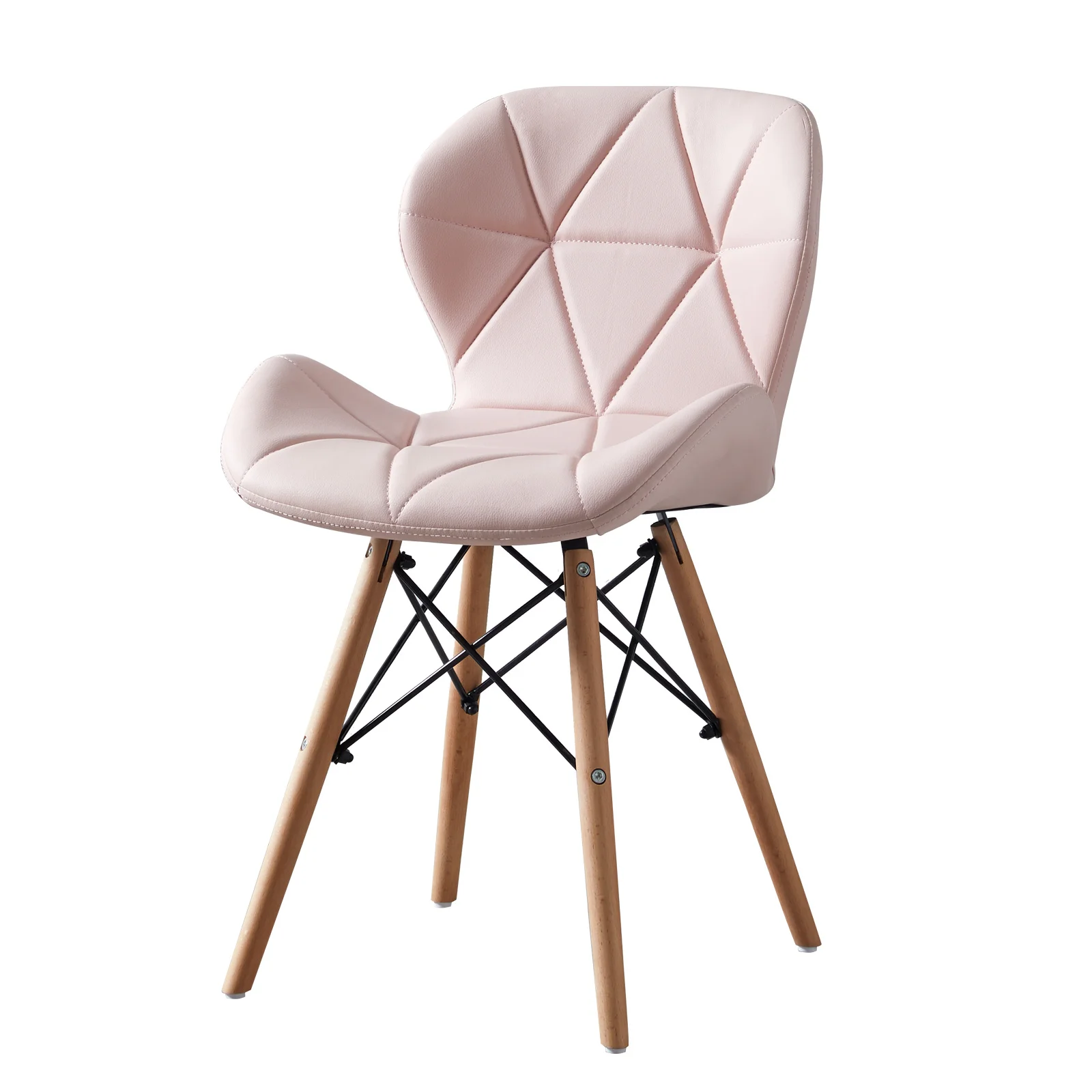 MOF Set of 2 Modern Upholstered Dining Chair - Mid-Century Accent Chair with Padded Seat, Wood Legs & Metal Frame, Ergonomic - Image 2